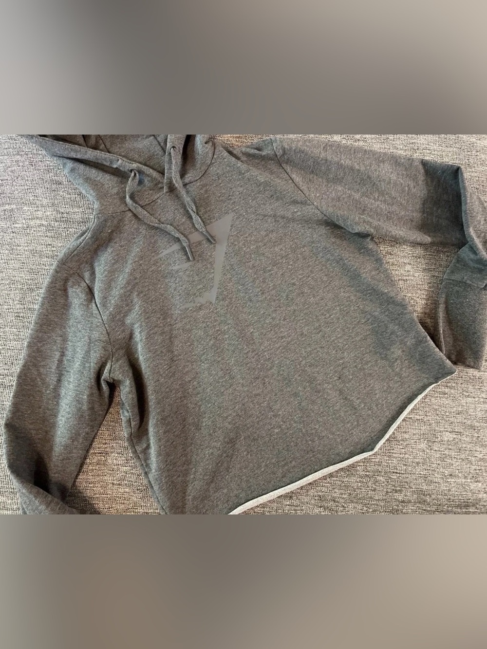 Gymshark Hoodie Womens Sz Small Cropped Raw Hem Open Split Back Hooded Gray